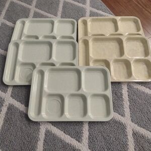 Classic Divided School Style Lunch Tray - Light Green and Cream